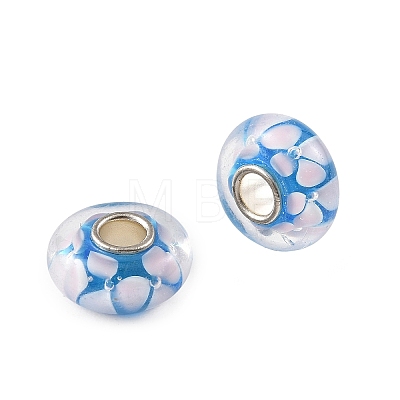 Lampwork & Brass Core European Beads LAMP-P019-01P-03-1