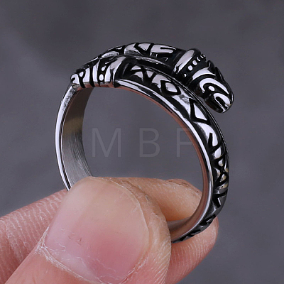 Titanium Steel Word Open Cuff Ring FIND-PW0020-16F-1