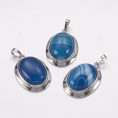 Natural Agate Pendants G-K252-A08-1