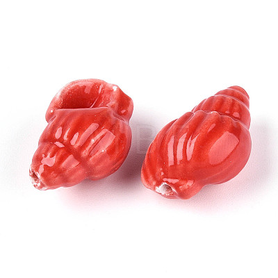 Handmade Printed Porcelain Beads PORC-T133-01B-01-1