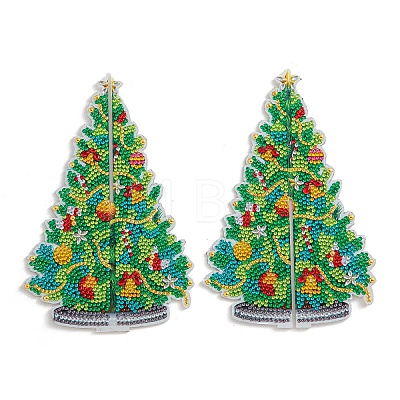 DIY Christmas Tree Display Decor Diamond Painting Kits XMAS-PW0001-104-1