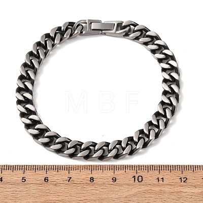 667 Stainless Steel Cuban Link Chains Bracelets for Women Men BJEW-F529-01AS-1