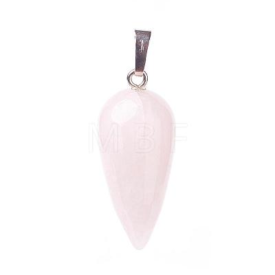 Natural Rose Quartz Pendants G-A167-18L-1