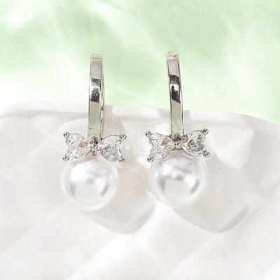 Bowknot with Round Brass Hoop Earrings EJEW-D351-12P-1
