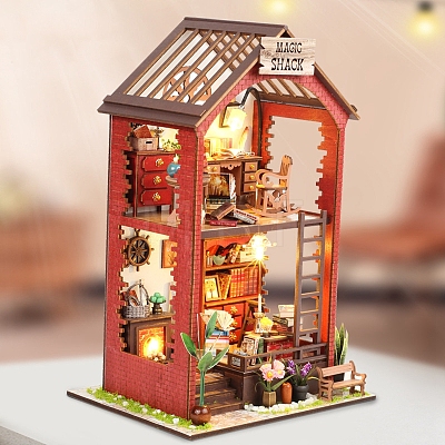 Mini Wood DIY 3D Book House Puzzle Kit MIMO-PW0003-056-1