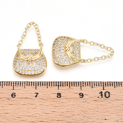 Brass Micro Pave Cubic Zirconia Pendants KK-T070-52G-1