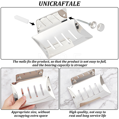 Unicraftale 304 Stainless Steel Soap Dishes AJEW-UN0001-24P-1