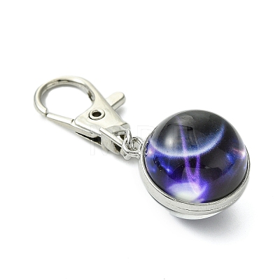 Galaxy Theme Luminous Glass Ball Pendant Decorations HJEW-JM02798-05-1