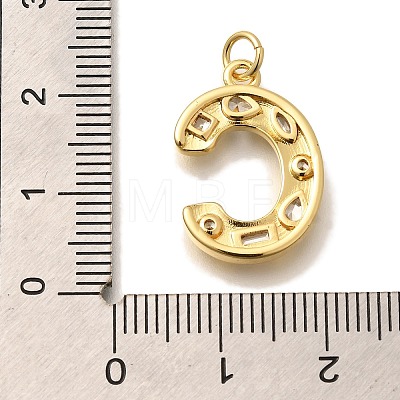 Brass Micro Pave Clear Cubic Zirconia Pendants KK-G521-01G-C-1