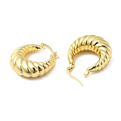 Brass Croissant Hoop Earrings for Women EJEW-A079-01G-1