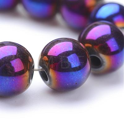 Non-magnetic Synthetic Hematite Beads Strands G-S096-8mm-6-1