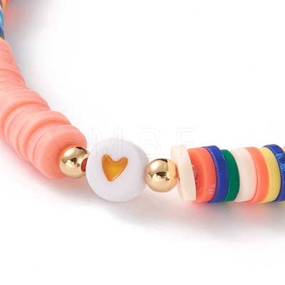 Polymer Clay Heishi Beads Stretch Bracelets BJEW-JB05708-1