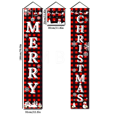 Christmas Polyester Hanging Sign for Home Office Front Door Porch Decorations HJEW-WH0023-009-1
