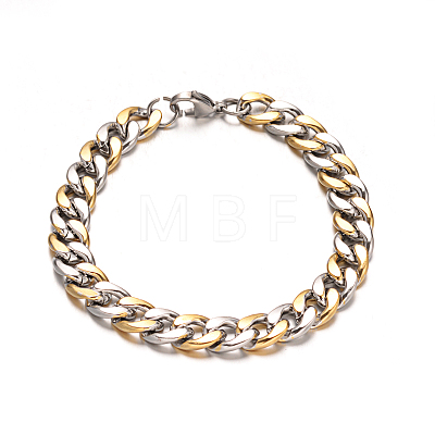 304 Stainless Steel Cuban Link Chain Necklaces & Bracelets Jewelry Sets SJEW-I081-04-10mm-1