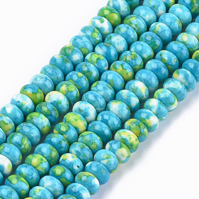 Synthetic Ocean White Jade Beads Strands TURQ-T002-01E-1