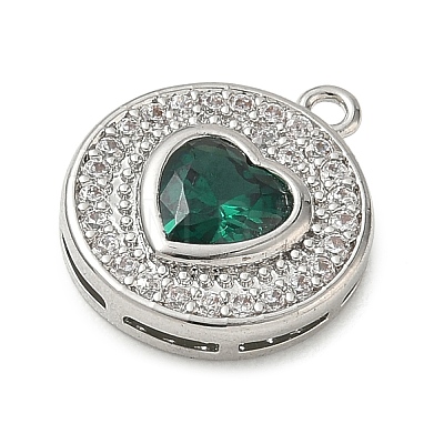 Brass Micro Pave Cubic Zirconia Pendants KK-CBA74BF-12P-01C-1