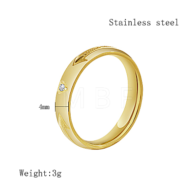 Arrow Pattern Stainless Steel Finger Ring for Women HA9923-4-1