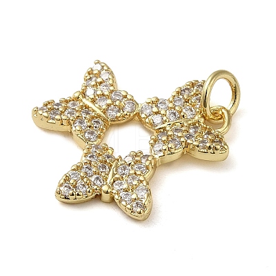 Brass Micro Pave Clear Cubic Zirconia Pendants LS-KK-U005-01O-G-1