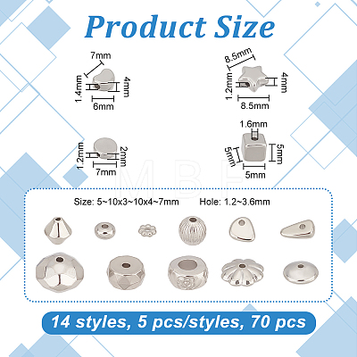   70PCS 14Style CCB Plastic Beads CCB-PH0001-25-1