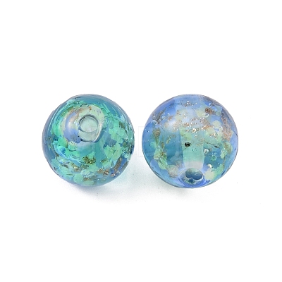 Handmade Gold Sand Lampwork Beads LS-LAMP-WH0001-10C-1