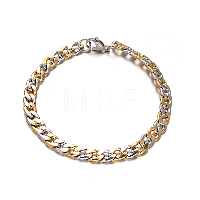 304 Stainless Steel Cuban Link Chain Necklaces & Bracelets Jewelry Sets SJEW-I081-04-6mm-1