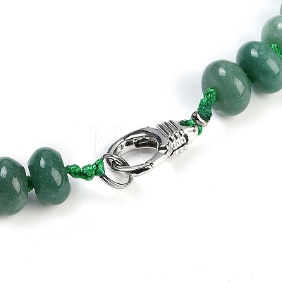 Natural Green Aventurine Rondelle Graduated Beaded Necklaces for Women Men NJEW-K388-02R-1