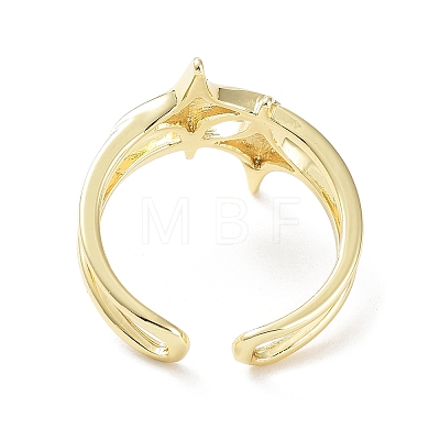 Brass Open Cuff Rings RJEW-D016-02G-1