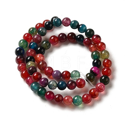 Dyed Natural Agate Beads Strands G-R262-6mm-1-1