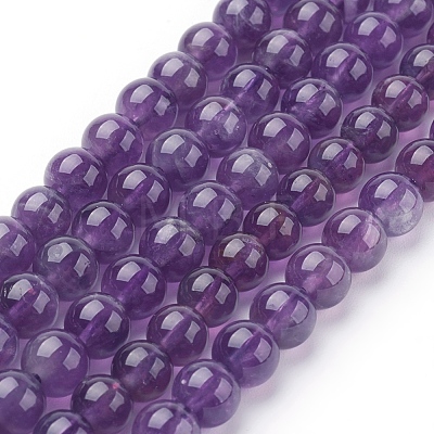 Natural Amethyst Beads Strands X-G-G099-6mm-1-1