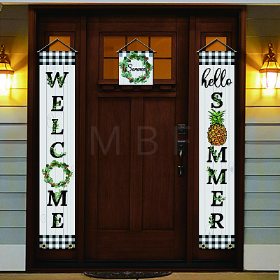 Polyester Hanging Sign for Home Office Front Door Porch Decorations HJEW-WH0023-004-1