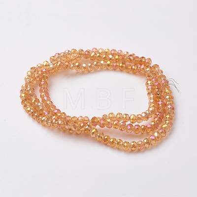 Electroplate Glass Beads Strands EGLA-F124-FR-B02-1