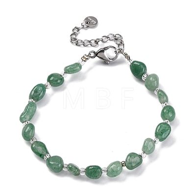 Natural Green Aventurine Beaded Bracelets for Women G-P563-07P-23-1