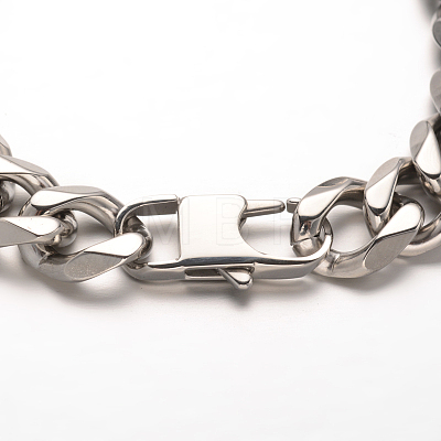 201 Stainless Steel Curb Chains Bracelets BJEW-L499-04P-1