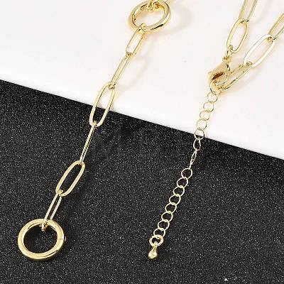 Brass Paperclip Chain Y Lariat Necklaces NJEW-H087-06A-G-1