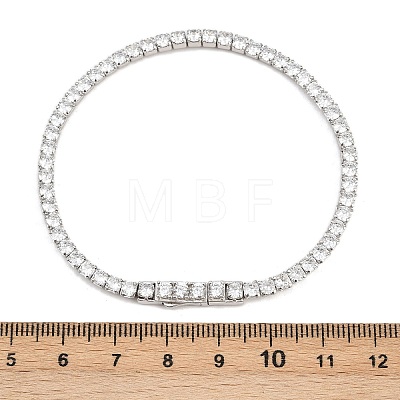 925 Sterling Silver Micro Pave Cubic Zirconia Tennis Bracelets for Women BJEW-C117-01B-P02-1