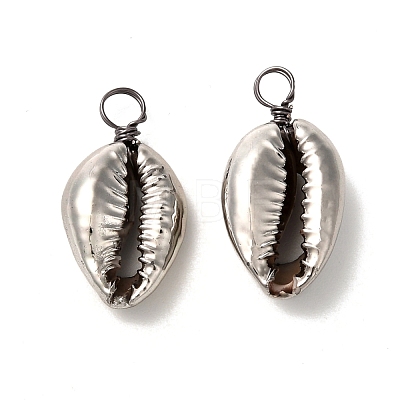 Electroplated Shell Beads Pendants PALLOY-JF01002-1