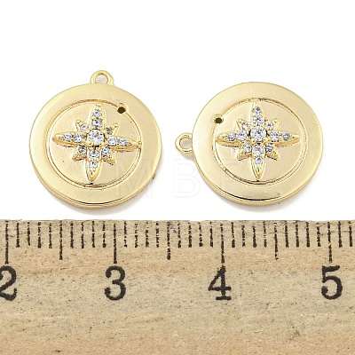 Brass Micro Pave Clear Cubic Zirconia Charms KK-S386-21G-1