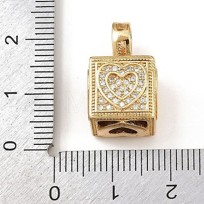 Brass Micro Pave Cubic Zirconia Pendants KK-F919-10A-G-1