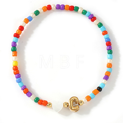 Colorful Round Glass Seed Bead Stretch Bracelets AO5283-3-1