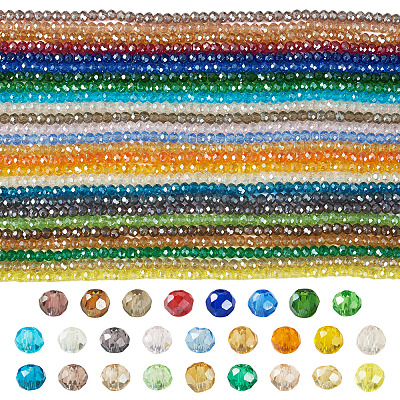 26 Strands 26 Colors Electroplate Glass Beads Strands EGLA-TA0013-80B-1