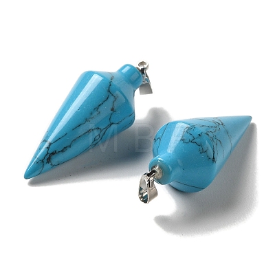 Synthetic Turquoise Pendants G-Z055-02P-15-1