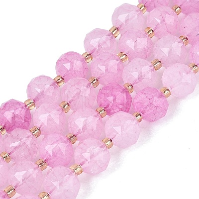 Ombre Effect Dyed Transparent Crackle Glass Beads Strands GLAA-Q111-10MM-05-1