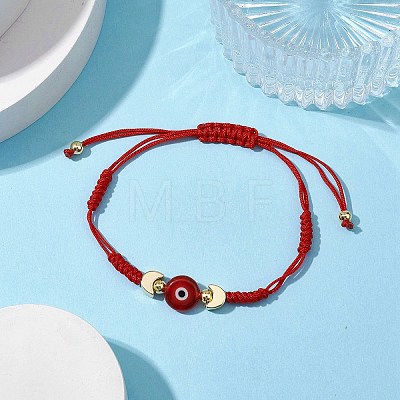 Adjustable Lanmpword Evil Eye Braided Bead Bracelet BJEW-JB11062-1