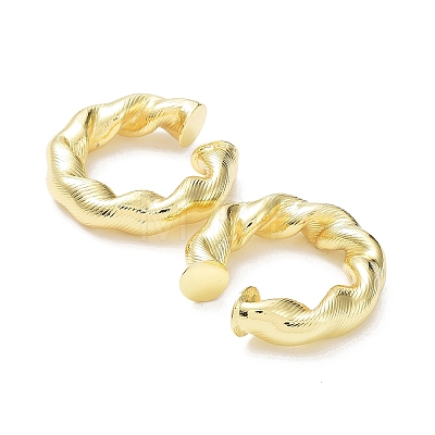 Rack Plating Brass Twist Rope Cuff Earrings for Women EJEW-G352-03G-1