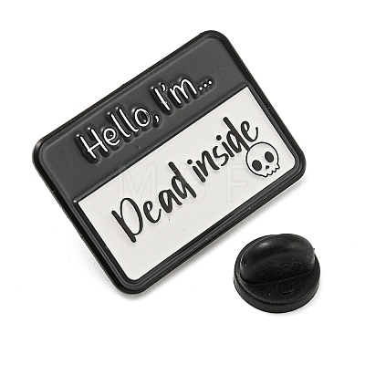 Hello I'm Dead inside Rectangle Social Dialogue Box Enamel Pins JEWB-Z010-04E-EB-1