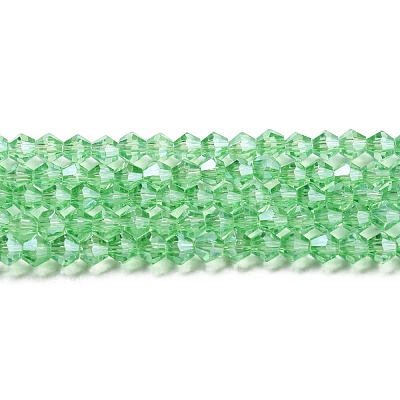 Transparent Electroplate Glass Beads Strands GLAA-F029-4mm-C24-1