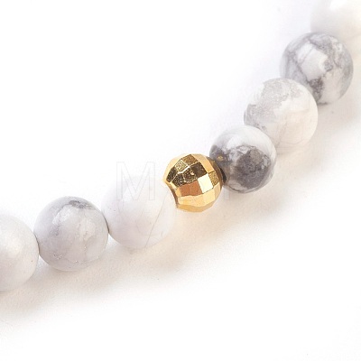 Natural Howlite Stretch Bracelets BJEW-JB03797-09-1