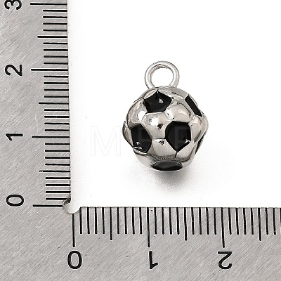Brass Black Enamel Pendants KK-Z163-02P-B-1