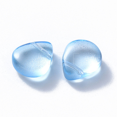 Transparent Spray Painted Glass Beads GLAA-T016-29C-1