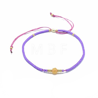 Adjustable Natural Yellow Aventurine Braided Bead Bracelets BJEW-F391-A17-1